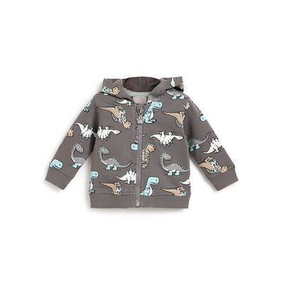 Boys Medium Grey Printed Sweatshirt